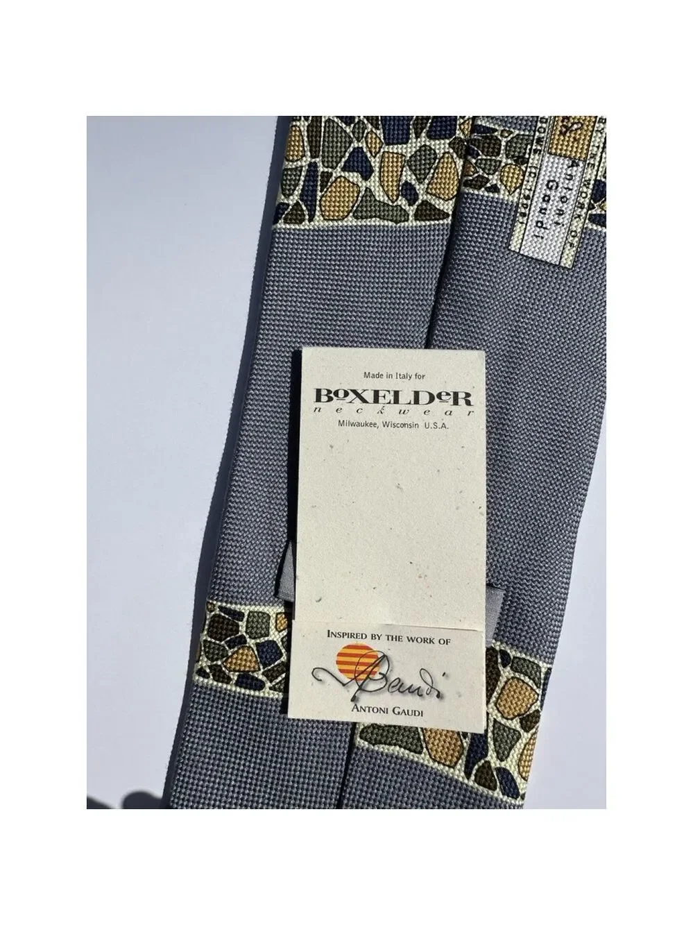 Box Elder Men's 100% Silk Tie Antonio Gaudi Art Nouveau Made in Italy NWT NEW